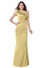ColsBM Lisa Gold Sexy Fit-n-Flare Sleeveless Half Backless Chiffon Flower Plus Size Bridesmaid Dresses