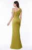 ColsBM Lisa Golden Olive Sexy Fit-n-Flare Sleeveless Half Backless Chiffon Flower Plus Size Bridesmaid Dresses