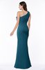 ColsBM Lisa Moroccan Blue Sexy Fit-n-Flare Sleeveless Half Backless Chiffon Flower Plus Size Bridesmaid Dresses
