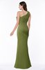 ColsBM Lisa Olive Green Sexy Fit-n-Flare Sleeveless Half Backless Chiffon Flower Plus Size Bridesmaid Dresses