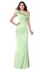 ColsBM Lisa Pale Green Sexy Fit-n-Flare Sleeveless Half Backless Chiffon Flower Plus Size Bridesmaid Dresses