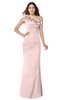 ColsBM Lisa Pastel Pink Sexy Fit-n-Flare Sleeveless Half Backless Chiffon Flower Plus Size Bridesmaid Dresses