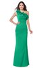 ColsBM Lisa Pepper Green Sexy Fit-n-Flare Sleeveless Half Backless Chiffon Flower Plus Size Bridesmaid Dresses