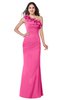 ColsBM Lisa Rose Pink Sexy Fit-n-Flare Sleeveless Half Backless Chiffon Flower Plus Size Bridesmaid Dresses