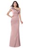 ColsBM Lisa Silver Pink Sexy Fit-n-Flare Sleeveless Half Backless Chiffon Flower Plus Size Bridesmaid Dresses