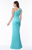 ColsBM Lisa Turquoise Sexy Fit-n-Flare Sleeveless Half Backless Chiffon Flower Plus Size Bridesmaid Dresses