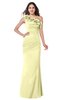 ColsBM Lisa Wax Yellow Sexy Fit-n-Flare Sleeveless Half Backless Chiffon Flower Plus Size Bridesmaid Dresses