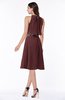 ColsBM Angelica Burgundy Classic Lace up Chiffon Knee Length Beaded Plus Size Bridesmaid Dresses
