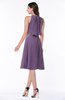 ColsBM Angelica Chinese Violet Classic Lace up Chiffon Knee Length Beaded Plus Size Bridesmaid Dresses