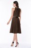 ColsBM Angelica Copper Classic Lace up Chiffon Knee Length Beaded Plus Size Bridesmaid Dresses