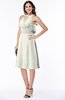 ColsBM Angelica Cream Classic Lace up Chiffon Knee Length Beaded Plus Size Bridesmaid Dresses