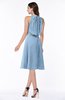 ColsBM Angelica Dusty Blue Classic Lace up Chiffon Knee Length Beaded Plus Size Bridesmaid Dresses