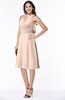ColsBM Angelica Fresh Salmon Classic Lace up Chiffon Knee Length Beaded Plus Size Bridesmaid Dresses