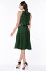 ColsBM Angelica Hunter Green Classic Lace up Chiffon Knee Length Beaded Plus Size Bridesmaid Dresses