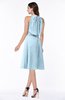 ColsBM Angelica Ice Blue Classic Lace up Chiffon Knee Length Beaded Plus Size Bridesmaid Dresses