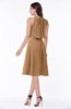 ColsBM Angelica Light Brown Classic Lace up Chiffon Knee Length Beaded Plus Size Bridesmaid Dresses