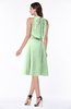ColsBM Angelica Light Green Classic Lace up Chiffon Knee Length Beaded Plus Size Bridesmaid Dresses