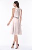 ColsBM Angelica Light Pink Classic Lace up Chiffon Knee Length Beaded Plus Size Bridesmaid Dresses
