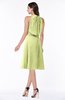 ColsBM Angelica Lime Green Classic Lace up Chiffon Knee Length Beaded Plus Size Bridesmaid Dresses