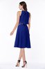 ColsBM Angelica Nautical Blue Classic Lace up Chiffon Knee Length Beaded Plus Size Bridesmaid Dresses