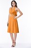 ColsBM Angelica Orange Classic Lace up Chiffon Knee Length Beaded Plus Size Bridesmaid Dresses