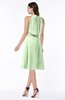 ColsBM Angelica Pale Green Classic Lace up Chiffon Knee Length Beaded Plus Size Bridesmaid Dresses