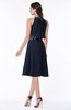 ColsBM Angelica Peacoat Classic Lace up Chiffon Knee Length Beaded Plus Size Bridesmaid Dresses