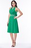 ColsBM Angelica Pepper Green Classic Lace up Chiffon Knee Length Beaded Plus Size Bridesmaid Dresses