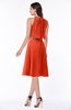 ColsBM Angelica Persimmon Classic Lace up Chiffon Knee Length Beaded Plus Size Bridesmaid Dresses