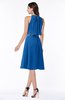 ColsBM Angelica Royal Blue Classic Lace up Chiffon Knee Length Beaded Plus Size Bridesmaid Dresses