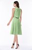 ColsBM Angelica Sage Green Classic Lace up Chiffon Knee Length Beaded Plus Size Bridesmaid Dresses