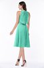 ColsBM Angelica Seafoam Green Classic Lace up Chiffon Knee Length Beaded Plus Size Bridesmaid Dresses