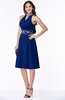 ColsBM Angelica Sodalite Blue Classic Lace up Chiffon Knee Length Beaded Plus Size Bridesmaid Dresses
