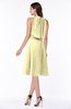ColsBM Angelica Soft Yellow Classic Lace up Chiffon Knee Length Beaded Plus Size Bridesmaid Dresses