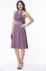 ColsBM Angelica Valerian Classic Lace up Chiffon Knee Length Beaded Plus Size Bridesmaid Dresses