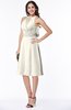 ColsBM Angelica Whisper White Classic Lace up Chiffon Knee Length Beaded Plus Size Bridesmaid Dresses