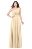 ColsBM Noemi Apricot Gelato Elegant A-line One Shoulder Sleeveless Floor Length Pleated Plus Size Bridesmaid Dresses