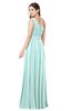 ColsBM Noemi Blue Glass Elegant A-line One Shoulder Sleeveless Floor Length Pleated Plus Size Bridesmaid Dresses