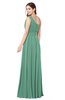 ColsBM Noemi Bristol Blue Elegant A-line One Shoulder Sleeveless Floor Length Pleated Plus Size Bridesmaid Dresses