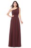 ColsBM Noemi Burgundy Elegant A-line One Shoulder Sleeveless Floor Length Pleated Plus Size Bridesmaid Dresses