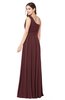 ColsBM Noemi Burgundy Elegant A-line One Shoulder Sleeveless Floor Length Pleated Plus Size Bridesmaid Dresses