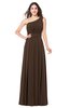 ColsBM Noemi Copper Elegant A-line One Shoulder Sleeveless Floor Length Pleated Plus Size Bridesmaid Dresses