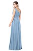 ColsBM Noemi Dusty Blue Elegant A-line One Shoulder Sleeveless Floor Length Pleated Plus Size Bridesmaid Dresses