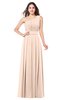 ColsBM Noemi Fresh Salmon Elegant A-line One Shoulder Sleeveless Floor Length Pleated Plus Size Bridesmaid Dresses