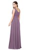 ColsBM Noemi Mauve Elegant A-line One Shoulder Sleeveless Floor Length Pleated Plus Size Bridesmaid Dresses