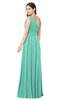 ColsBM Noemi Mint Green Elegant A-line One Shoulder Sleeveless Floor Length Pleated Plus Size Bridesmaid Dresses
