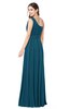 ColsBM Noemi Moroccan Blue Elegant A-line One Shoulder Sleeveless Floor Length Pleated Plus Size Bridesmaid Dresses