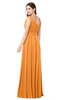 ColsBM Noemi Orange Elegant A-line One Shoulder Sleeveless Floor Length Pleated Plus Size Bridesmaid Dresses