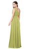 ColsBM Noemi Pistachio Elegant A-line One Shoulder Sleeveless Floor Length Pleated Plus Size Bridesmaid Dresses