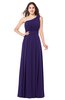 ColsBM Noemi Royal Purple Elegant A-line One Shoulder Sleeveless Floor Length Pleated Plus Size Bridesmaid Dresses